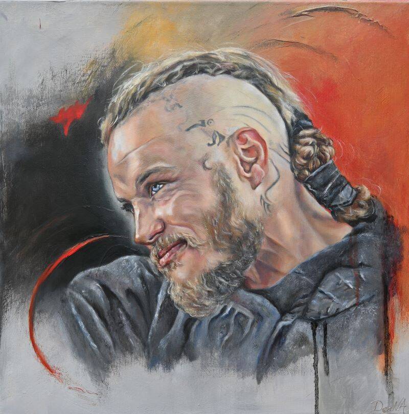 Oilpainting Ragnar # olieverfschilderij  Travis Fimmel # The Vikings #