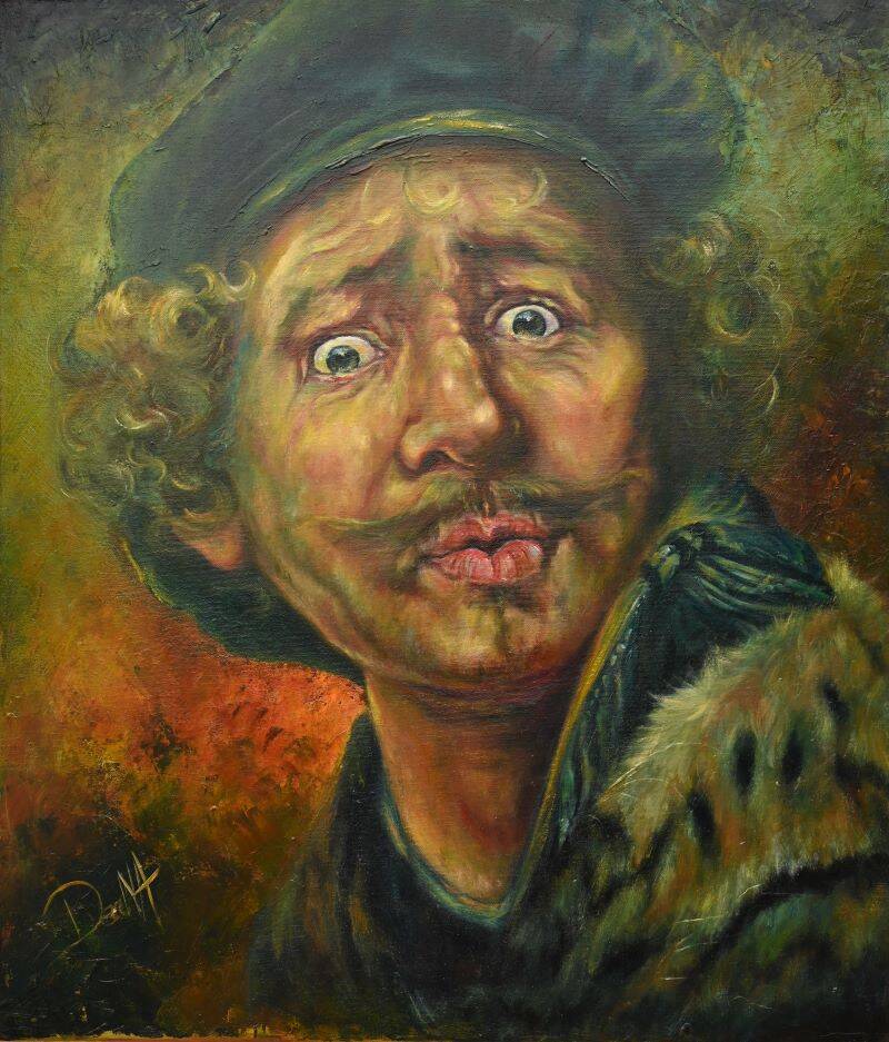 oilpainting Rembrandt selfportrait # 