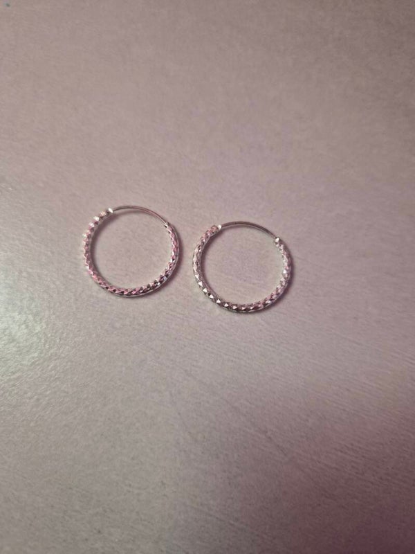 Créoles martelé fine argent 17mm