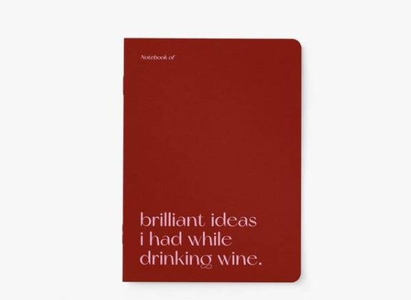 NOTITIE boekje 'brilliant ideas I had while drinking wine