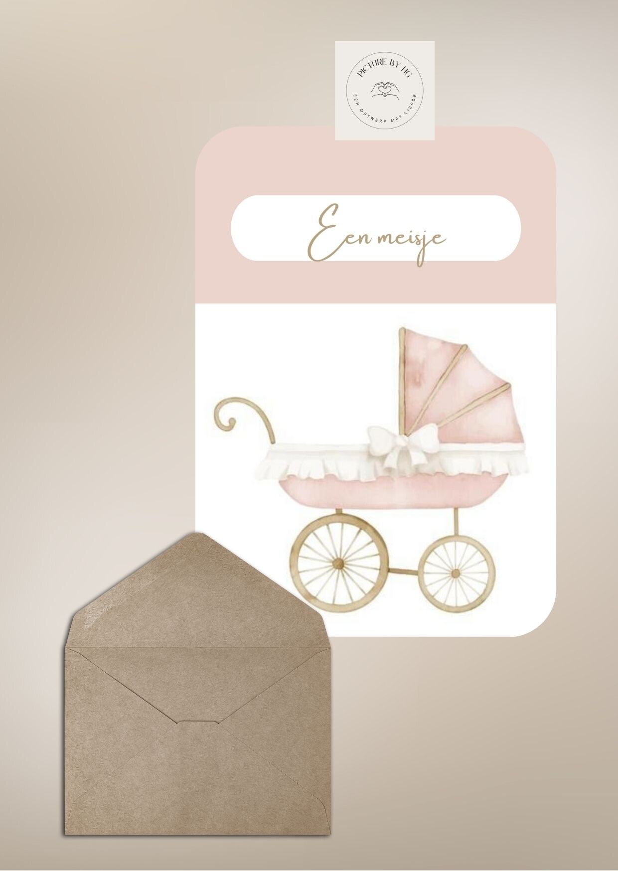 Een meisje wandelwagen