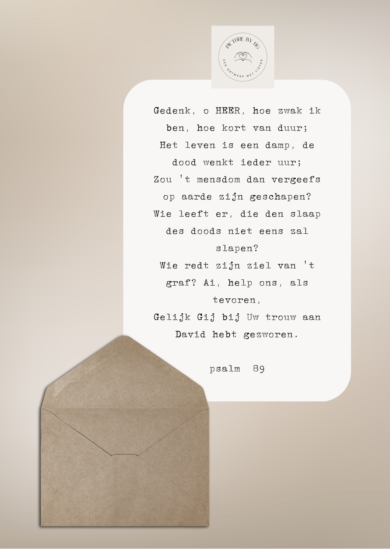 Psalm 89 Gedenk oh HEER hoe zwak ik ben