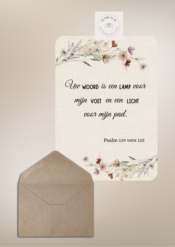 Psalm 119 vers 115 Uw woord is mij een lamp voor mijn voet...