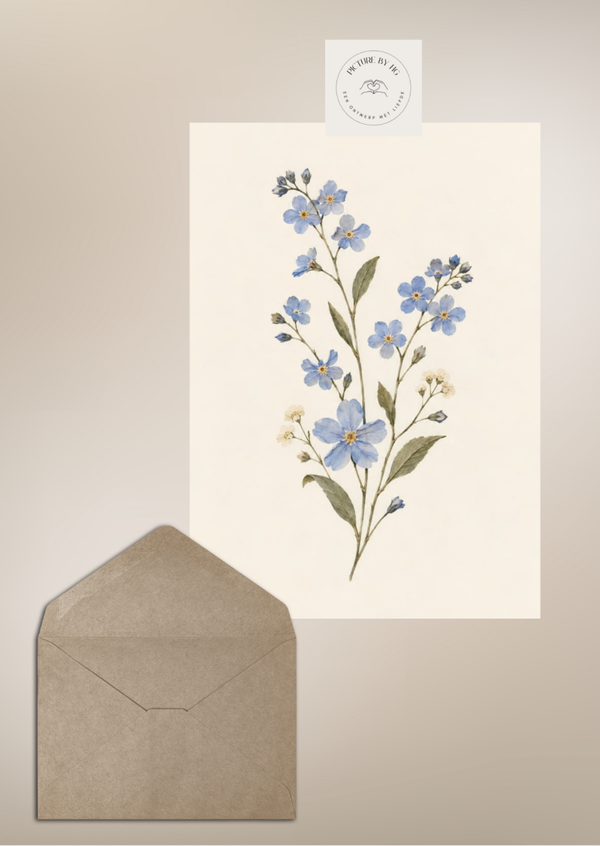 Tak met blauwe bloemetjes
