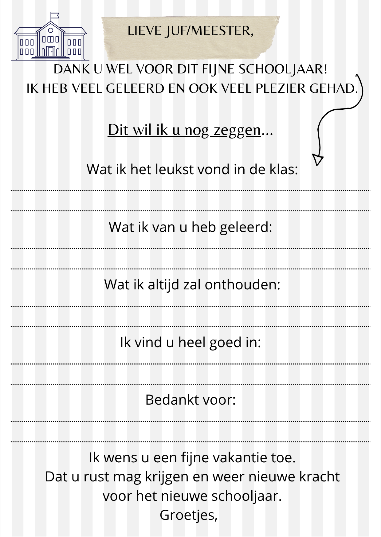 Juf/Meester rapport