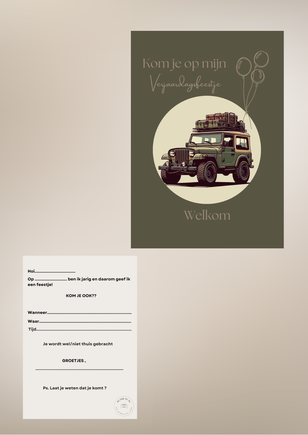 Jongens feestjes kaart