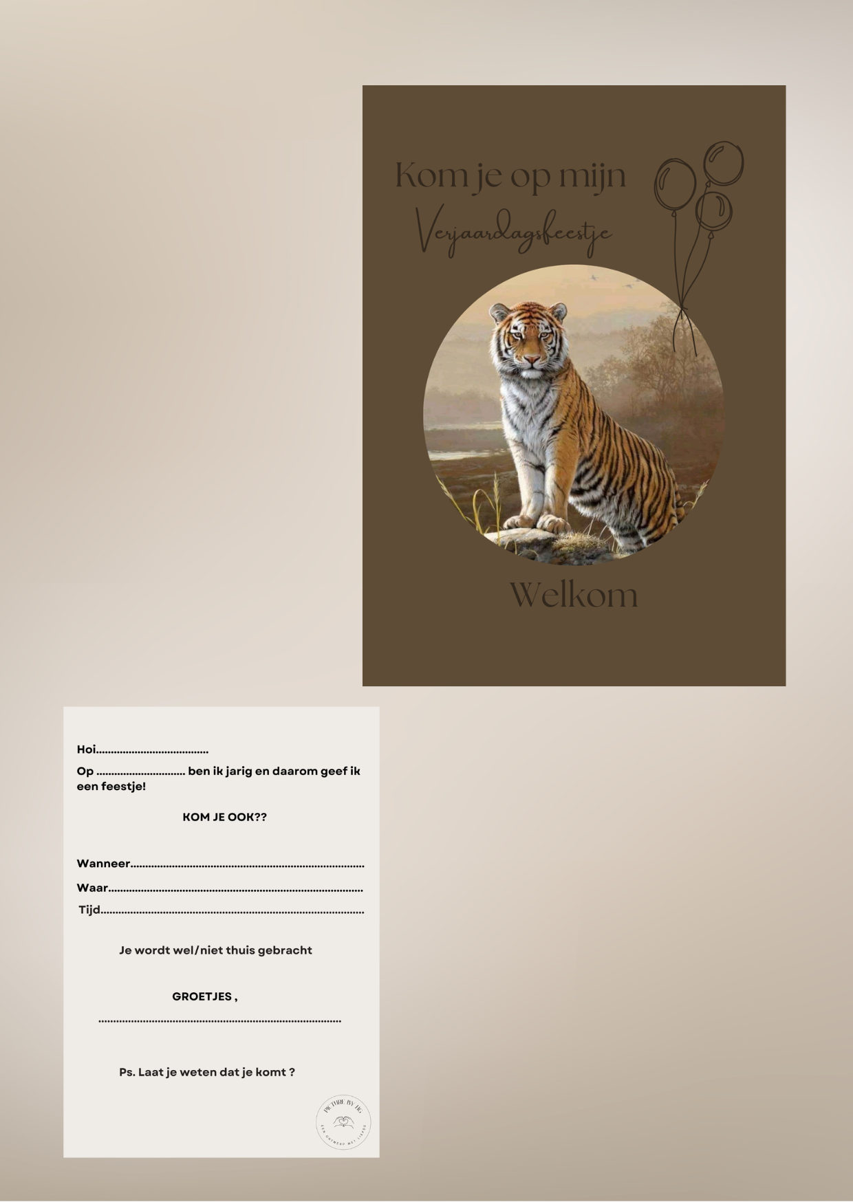 Jongens feestjes kaart