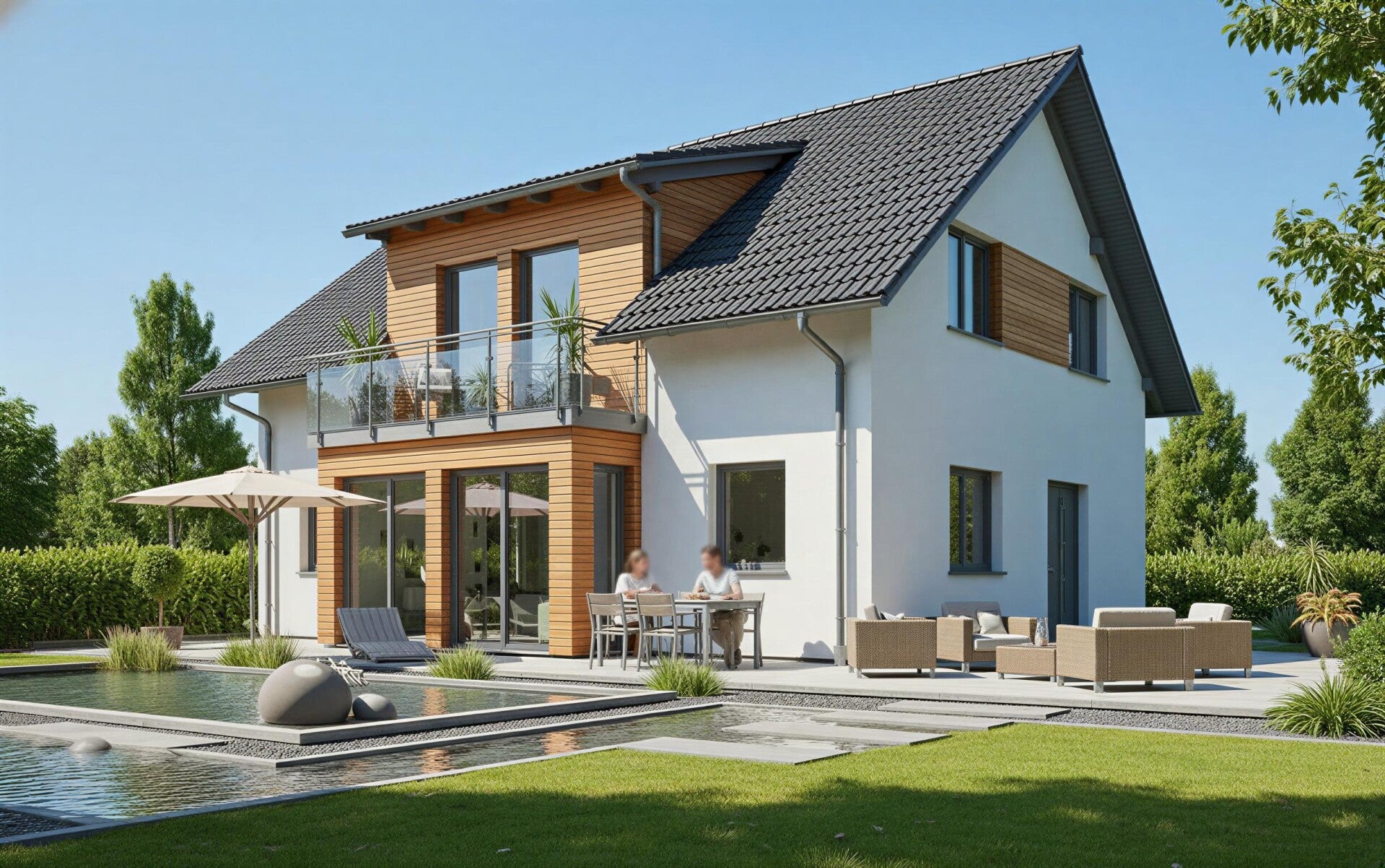 Einfamilienhaus Erker & Balkon 160qm in Bayern - Massivhaus-Preise ab 295.000 €