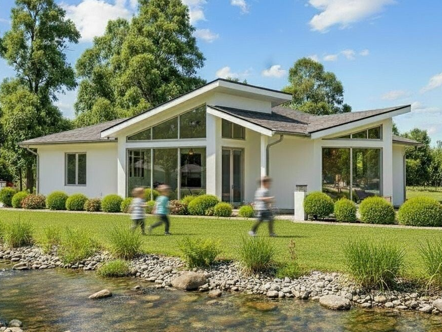 Exklusiver Bungalow 2 kinderzimmer schlüsselfertig Bauingenieur Planung Bayern BW