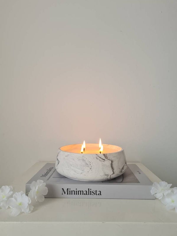 Marble bowl candle