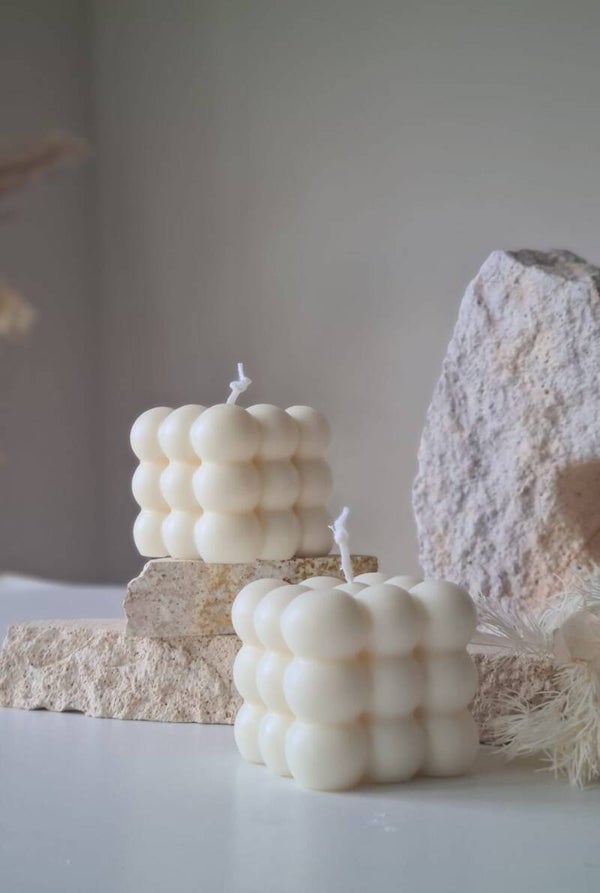 Bubble candle set of 2