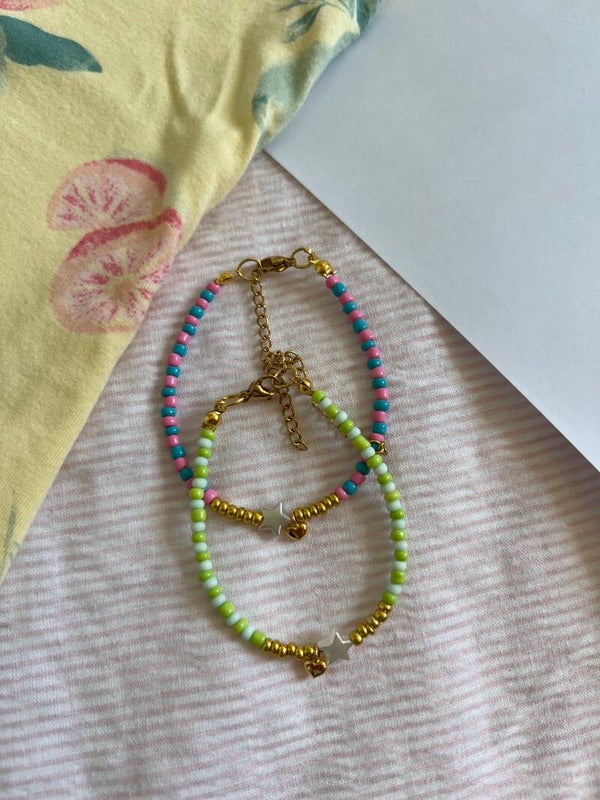 Lina armband roze/blauw