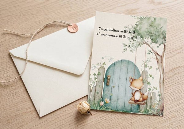 The Little Fox Garden: Baby Arrival Greeting Card