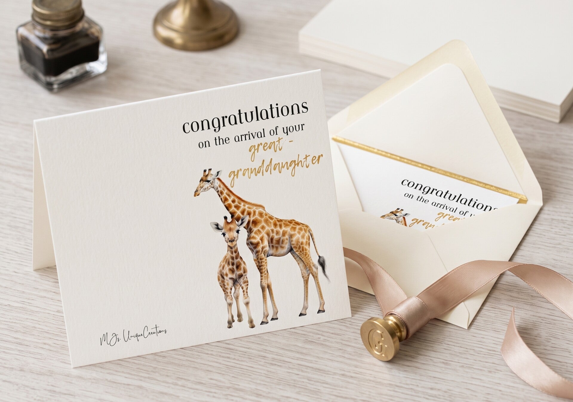 Congratulations Great - Granddaughter Giraffe