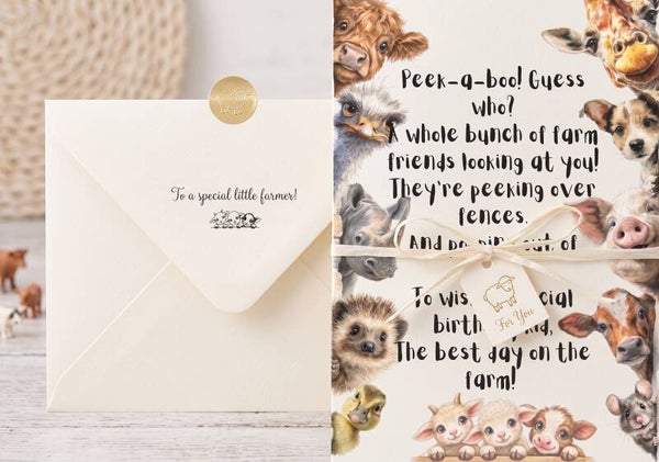 Peek-a-Boo! Farm Friends Birthday Card