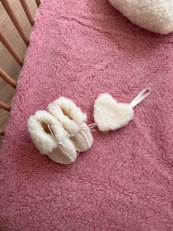 Hoeslaken wol ledikant - Roze -  Lieve Muis