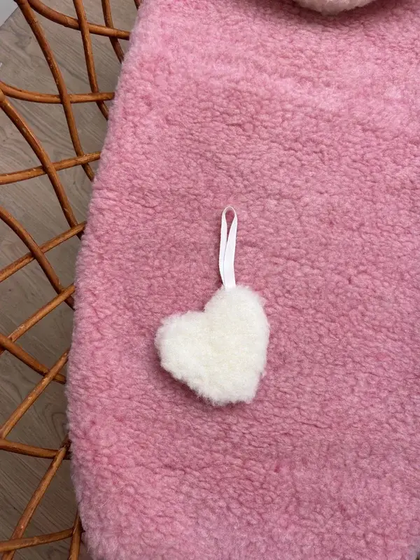 Hoeslaken wol wieg - Roze - Lieve Muis