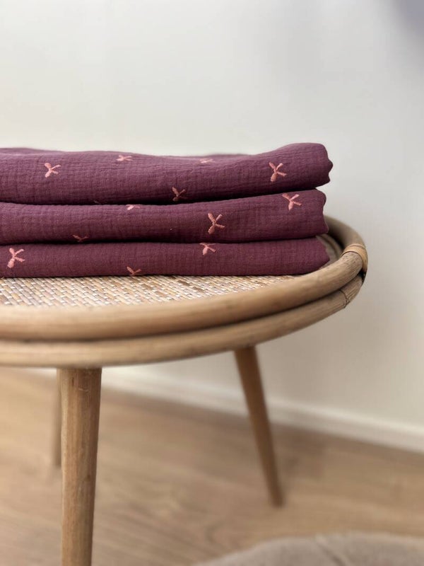 Hydrofiele doek XL Mauve strikjes - Lieve Muis
