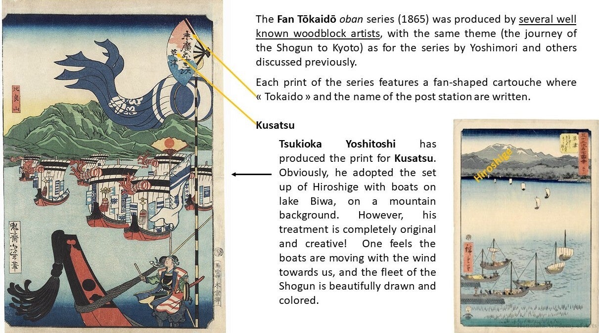 Husatsu, Fan Tokaido series 1865, Tsukioka Yoshitoshi