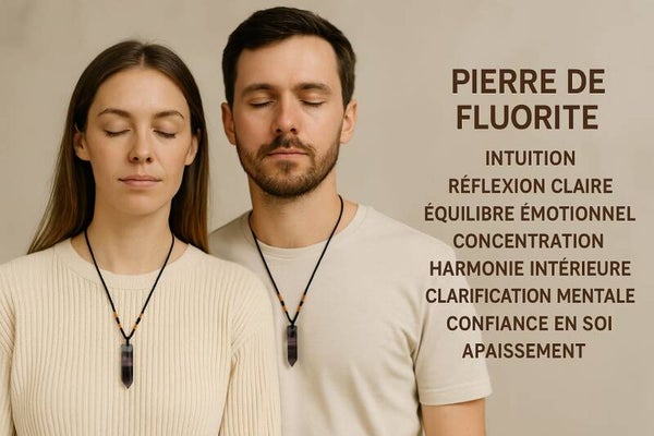 Collier pendentif en fluorite