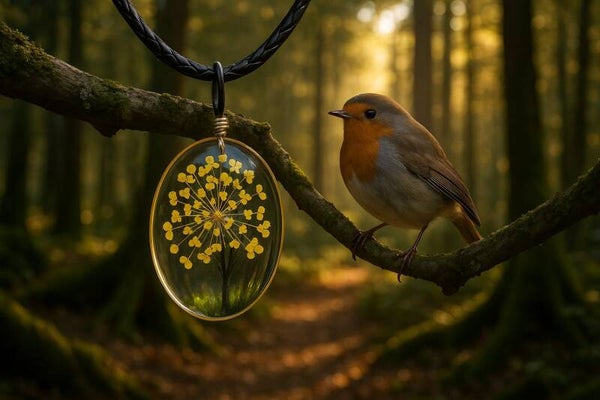 Collier pendentif Arbre de Vie en forme de goutte d'eau petit modèle de couleur jaune