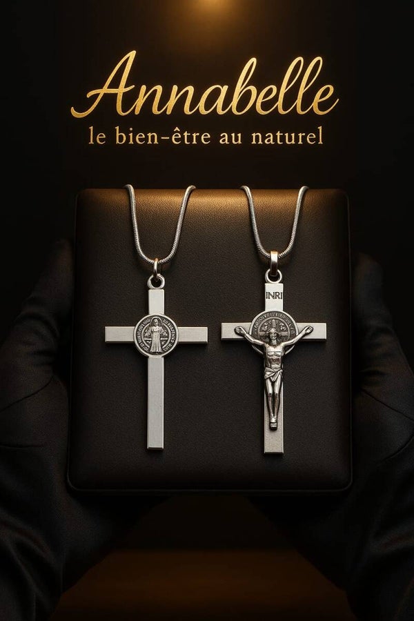 Croix Saint-Benoît en Argent Recto Verso - Symbole de Prestige & Protection Sacrée