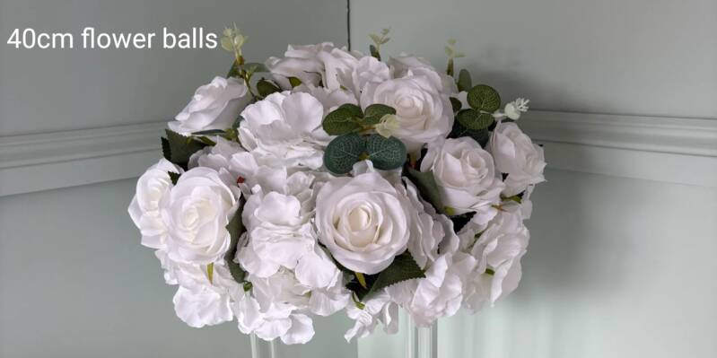 40cm rose and hydrangea balls 