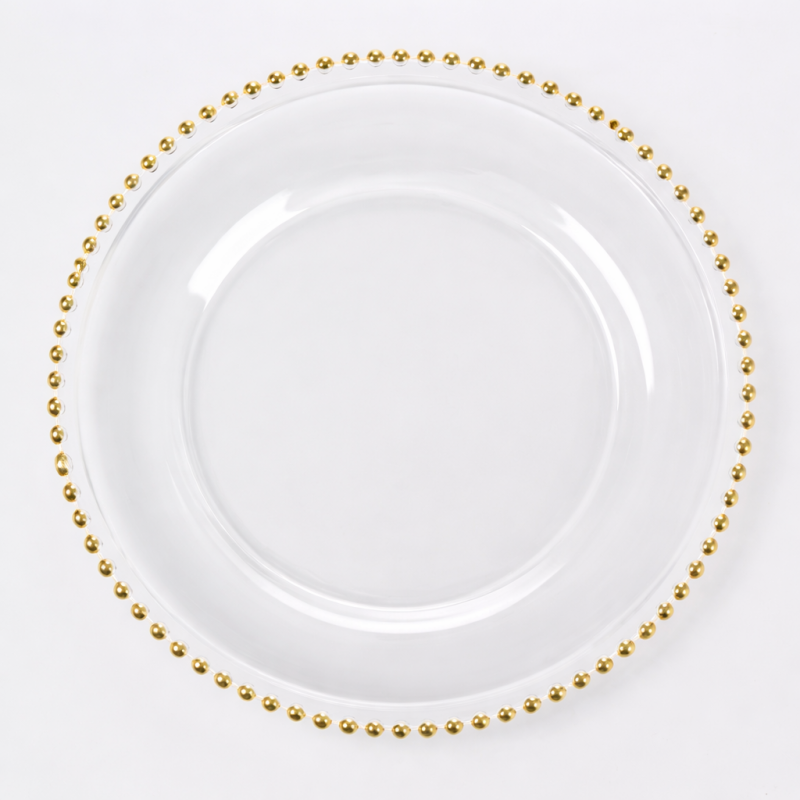 Gold beaded charger plates 