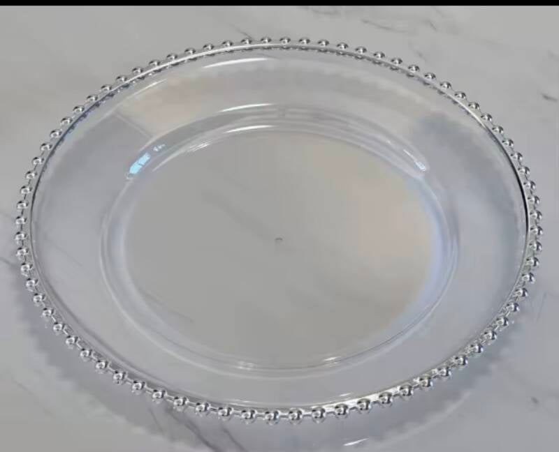 Silver beaded charger plates 