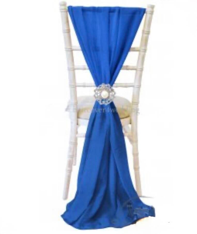Royal blue chiffon drapes 