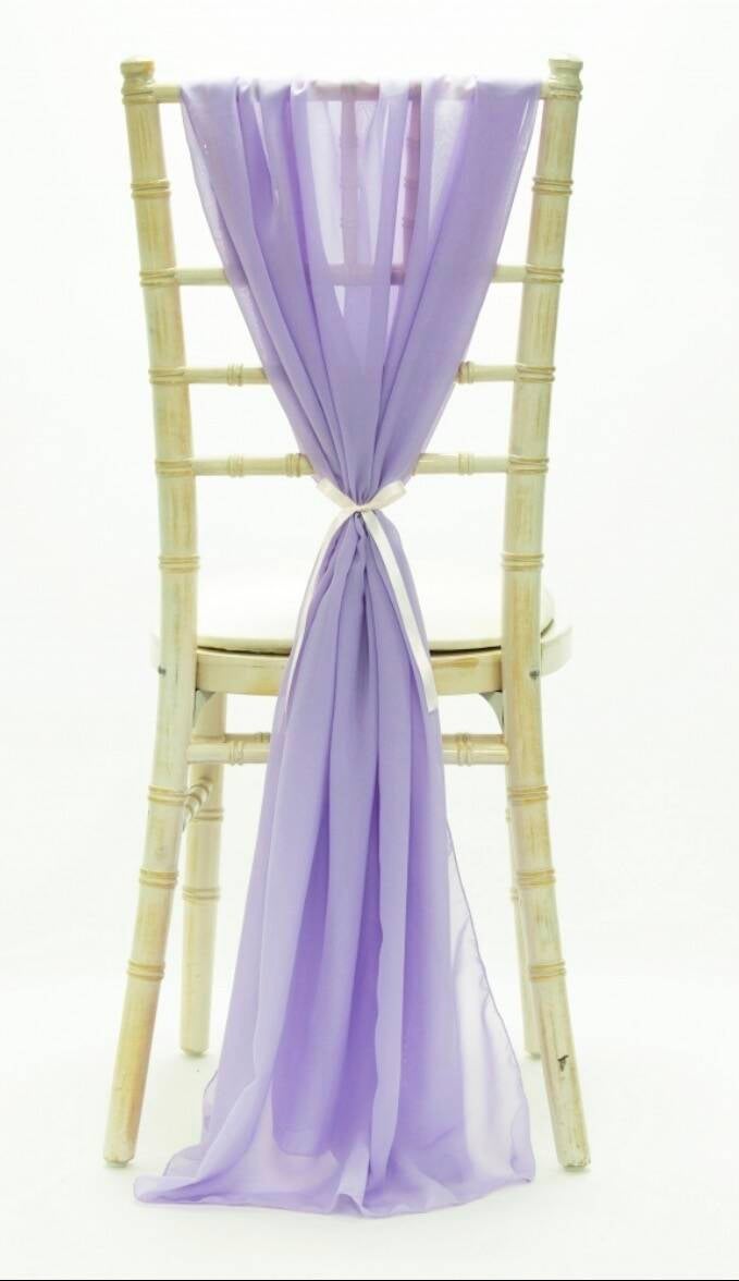 Lilac chiffon drapes 