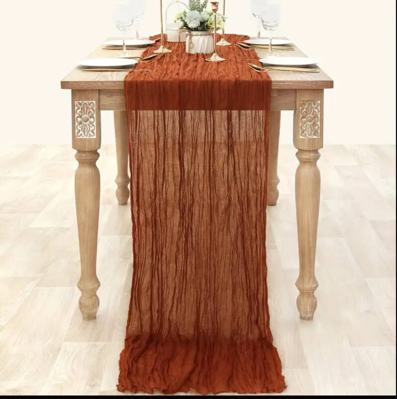 Burnt orange table runner 