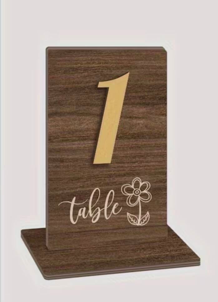 Wooden table numbers 