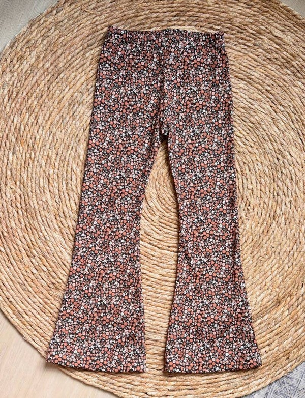 Dark Brown Flowers Flared