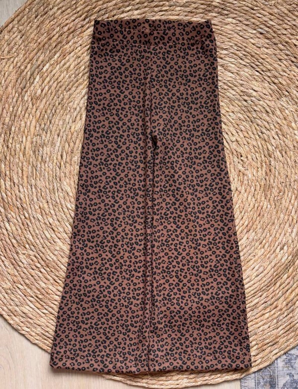 Chocolate Panter Rib Wide Leg