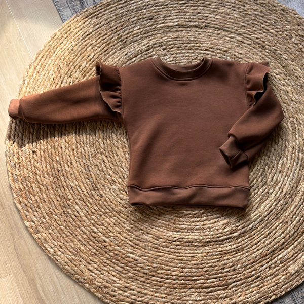 Chocolate Ruffle Sweater