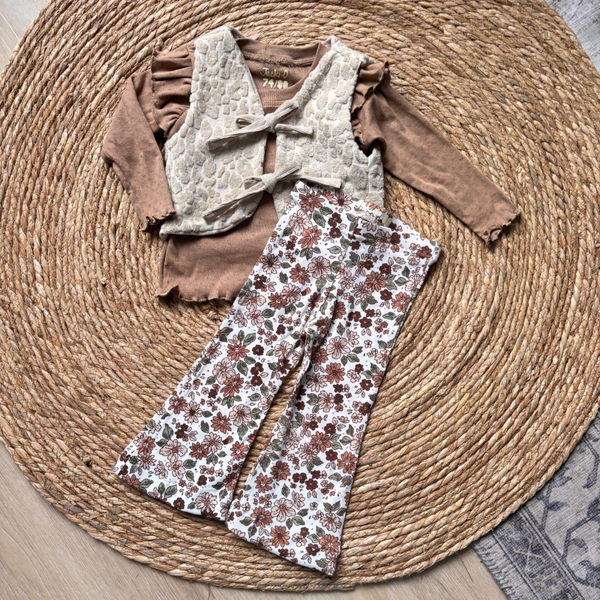 Pointelle Ruffleshirt Cacao