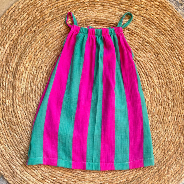 Striped Dress Purple Green