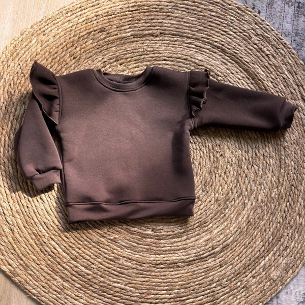 Dark Chocolate Ruffle Sweater