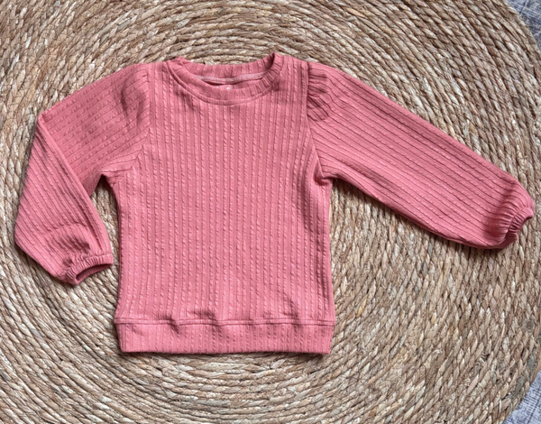 Coral Pink Puffsleeve Sweater