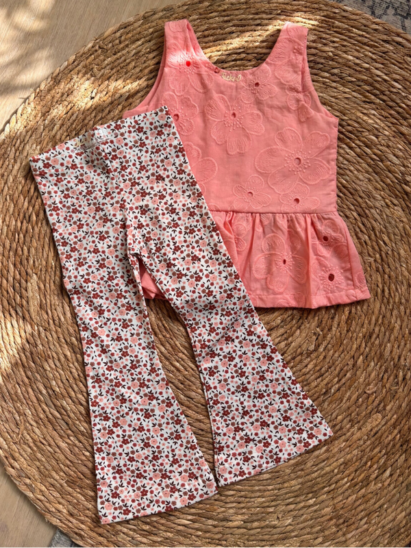 White Pink and Terra Flowers Flared