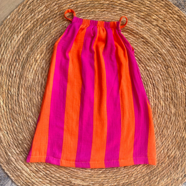 Striped Dress Purple Orange