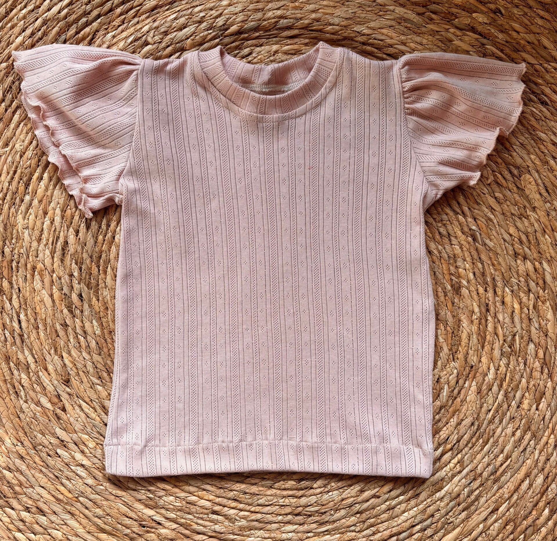 Fluttersleeve Striped Old Pink