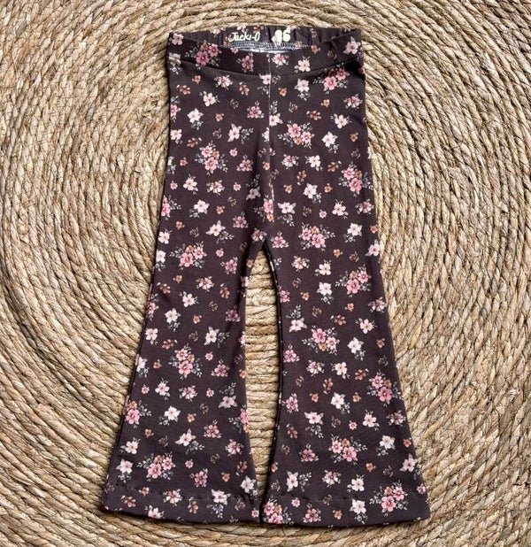 Brown Pink Flowers Flared