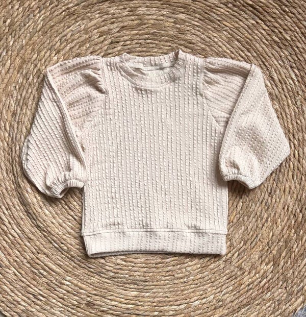 Beige Puffsleeve Sweater