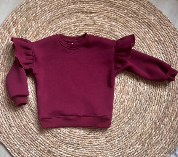 Bordeaux Ruffle Sweater