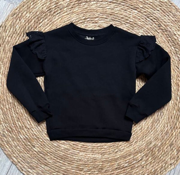 Black Ruffle Sweater