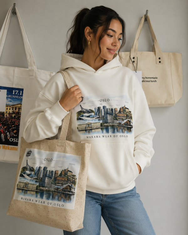 Tote bag of Oslo, large with zipper, size 50x40 Item no. 0037