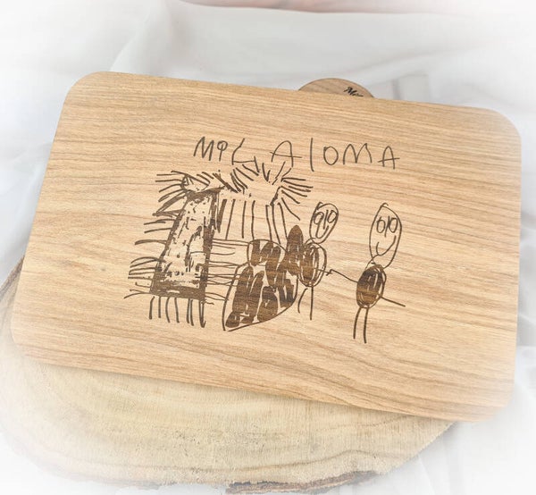 Frühstücksbrett Kinderzeichnung