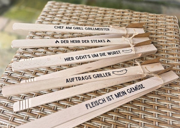 Grillzange mit lustige Sprüche